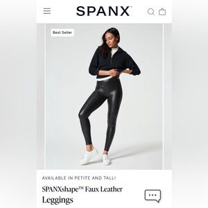 Spanx faux leather leggings 
Regular, size M